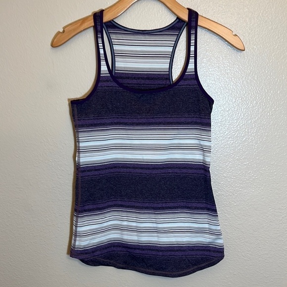 Lululemon Athletica Purple Stripe Tank Top - Picture 1 of 11